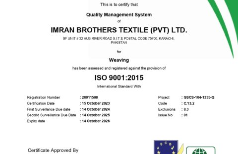 ISO 9001:2015 Quality Management System certificate